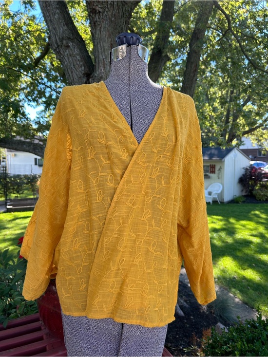 Lucky Brand Accessories - Lucky Brand Golden Yellow BoHo Embroidered Open Jacket O/S